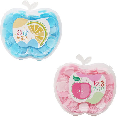 asija makeovers Good quality 2 Pc Appple shape Paper Soap in Plastic Box For Travel(2 x 10 g)