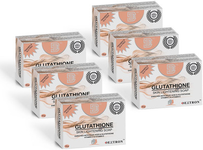 DEXTRON Glutathione Soap Advanced Skin Brightening & Moisturizing Soap for Face and Body(6 x 75 g)