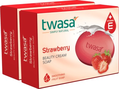 Twasa Strawberry Moisturizing Bath Soap: Handcrafted, Beauty Bar For Glowing Skin(2 x 75 g)