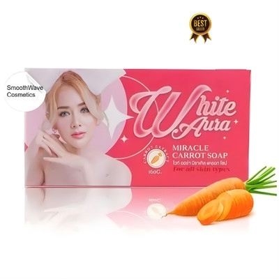 SmoothWave Cosmetics white aura soap & Aloe Bright Glow Soap for Clear Skin,8(100 g)