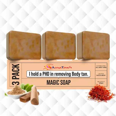 New Face Soap Sandalwood & Saffron Magic Soaps For Bath(3 x 100 g)