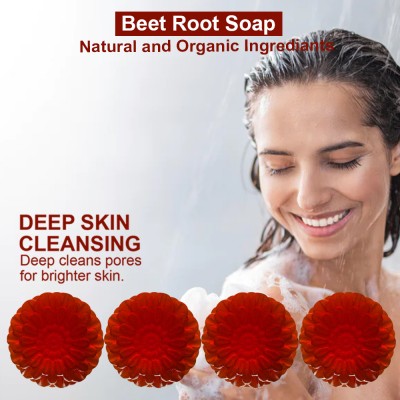 panthi Beet Root Brightening Body Bar (100GM) (PACK OF 4)(4 x 100 g)