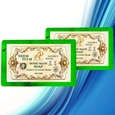 Pihaaru Pack of 2 ,Neem Tulsi Bath Soap – Anti-Bacterial & Gentle Cleanser (200g)(2 x 100 g)
