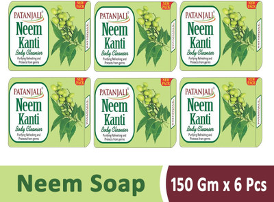 PATANJALI NEEM KANTI BODY CLEANSER SOAP ( PACK OF 6 )(6 x 150 g)