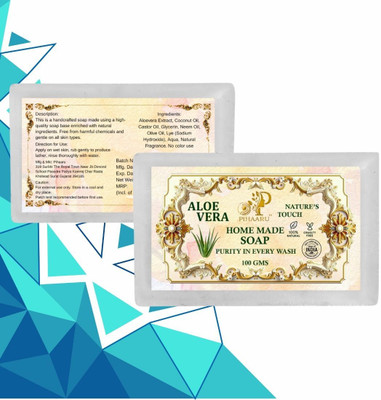 Pihaaru Pack of 2 Aloevera Glow Beauty Bar – Gentle Face & Body Cleanser(200g);(2 x 100 g)