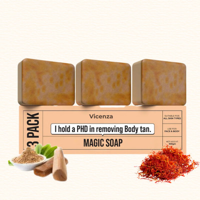 Vicenza Magic Soaps For Bath | Handmade Soaps Glowing Natural Herbal Glow Cleanser 1(3 x 100 g)