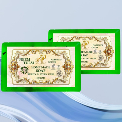 Pihaaru Pack of 2 ,Neem Tulsi Magic Soap – Nature’s Cleanser for Smooth Skin (200g).(2 x 100 g)