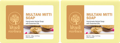 MeriBana Khadi Multani Mitti Handmade Bath Soap(2 x 125 g)