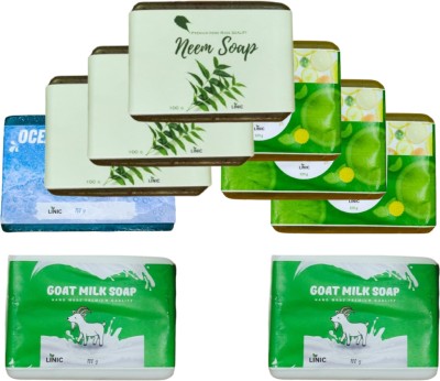 linic HERBAL NEEM SOAP(3), LEMON(3), OCEAN BLUE(1), GOAT MILK(2)(9 x 100 g)