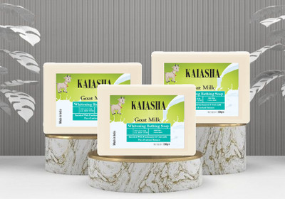 KAIASHA Goat Milk Whitening Bathing Soap Vitamain GOAT MILK SOAP (Pack Of 3)(3 x 150 g)