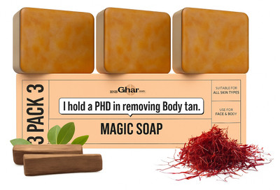 CHINCHA Magic Soap Sandal Wood And Saffron for DeTan and Glowing Brightening Skin(3 x 100 g)