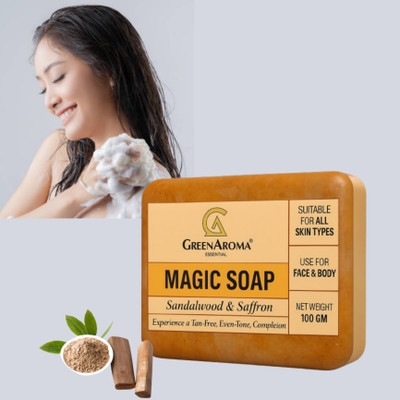 GreenAroma Essential l Saffron Ghar Face & Body magic soap(100 g)