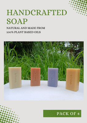brinda's 4 Natural Handcrafted Soaps for all skin types (Cold Pressed)(4 x 100 g)