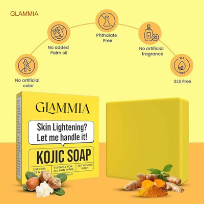 GLAMMIA kojic skin whitening soap for daily skin rejuvenation and glow(100 g)