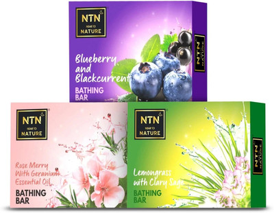 NTN Herbal Soaps - Rosemarry Lemongrass Blueberry - Pack of 3(3 x 80 g)