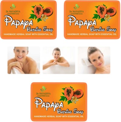 Dr. NAvadiya Face Glow & Smoothening Face 3 Pack Papaya Soap For Men & Women(3 x 100 g)