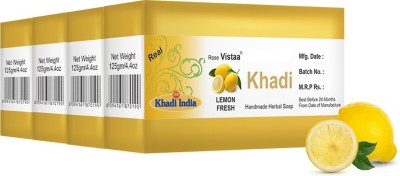 Rose Vistaa A.K.Thakral's Khadi Lemon Handmade Herbal Soap(4 x 31.25 g)