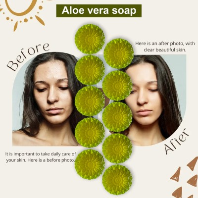 Groovy Aloe Vera and Green Tea Soap Bar (100GM) (PACK OF 10)(10 x 100 g)