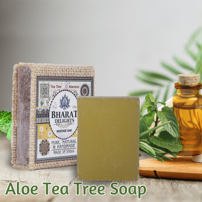 Bharat Delights Premium Tea-Tree Aloevera Handmade Soap(2 x 100 g)