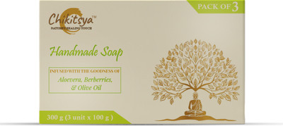 Chikitsya Aloevera, Berberries & Olive Oil | Soap for Glowing Skin| For Men & Women(3 x 100 g)