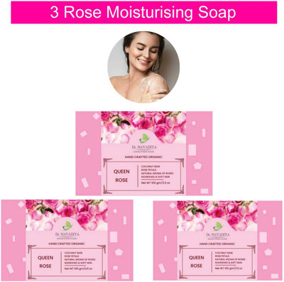 Dr. NAvadiya bathing rose soap for men & women ( pack3)(3 x 100 g)