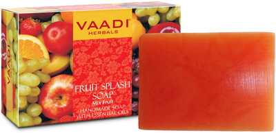 vaadi Herbals FRUIT SPLASH SOAP with extracts of Orange, Peach, Green Apple & Lemon(75 g)
