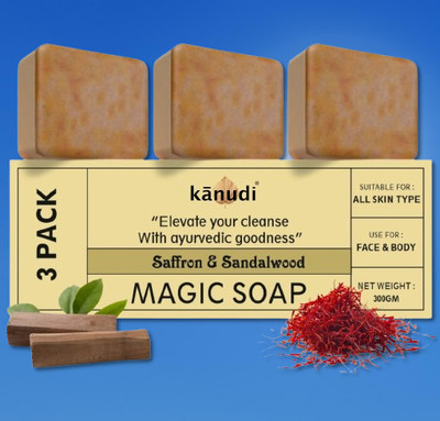KaNuDi Magic Soap With Saffron(3 x 100 g)
