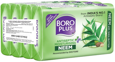 BOROPLUS Antiseptice & Moisturising Neem Soap-Neem with Shea Butter(4 x 125 g)