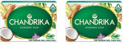 Chandrika by Ayurvedic with Coconut Oil for Soft Skin Handmade Soap 2x75g(2 x 75 g)