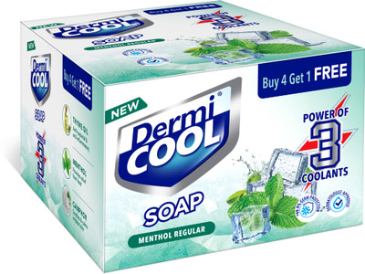 Dermicool Soap With The Power Of 3 Coolants | 125 GM Each | Pack of 4(4 x 125 g)