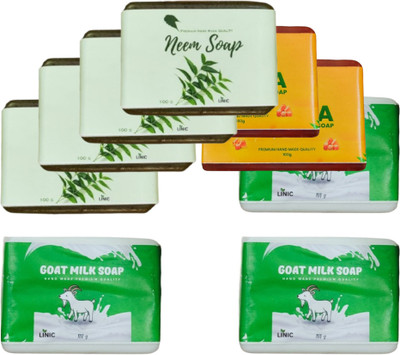 linic HERBAL NEEM SOAP(4), PAPAYA SOAP(2), GOAT MILK(3)(9 x 100 g)