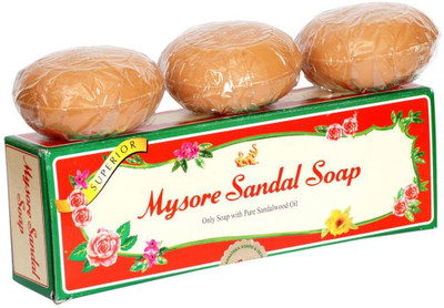 MYSORE SANDAL only soap with pure sandalwood oil(3 x 50 g)