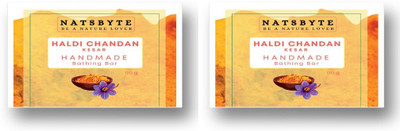 Natsbyte Handmade Soap - Haldi Chandan Soap(2 x 120 g)