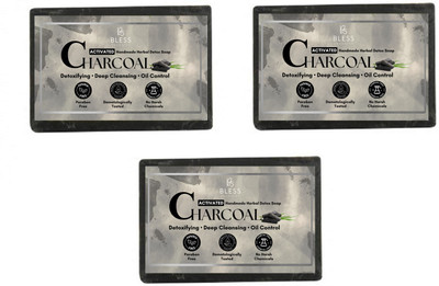 Bless Organics Charcoal Soap for Deep Cleansing & Detoxified Skin(3 x 0.12 g)