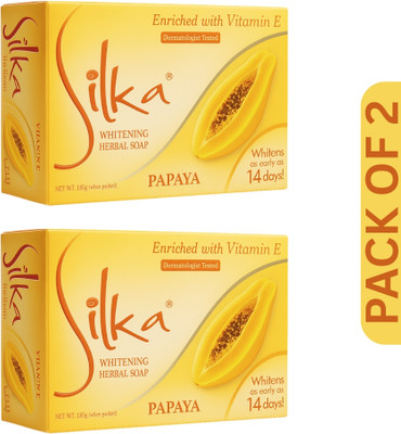 SILKA Pure Papaya Face Daily Glow Boost Soap(2 x 135 g)