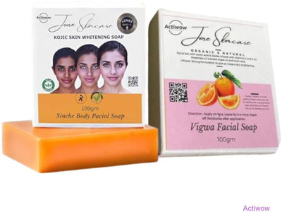 ACTIWOW Jiore Vigwa and Kojic Sinche Soap for Whitening and Soft Glow A02(2 x 100 g)