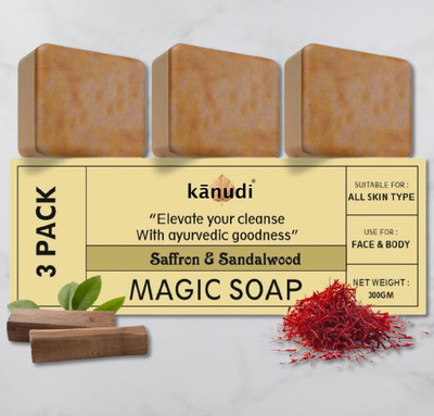 KaNuDi Soap with Saffron for Glowing and Refreshing Skin(3 x 100 g)