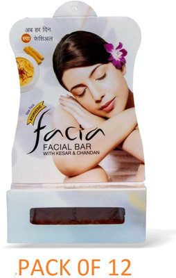 Facia Facial Bar With Kesar and Chanadan 25gm- Pack of 12(12 x 25 g)