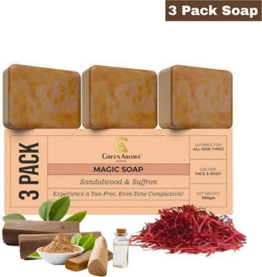 GreenAroma Essential magic soap tan removal soapDeep Cleansing(3 x 100 g)