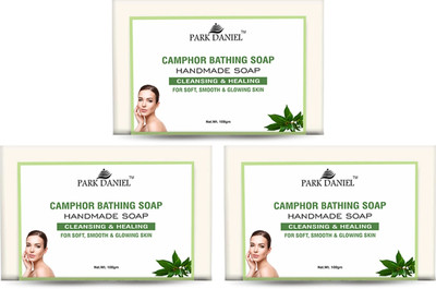 PARK DANIEL Camphor Soap For Bath For Soft Skin Pack of 3 of 100Grams(3 x 100 g)