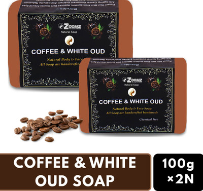 ZOOMZ Coffee & White Oud Handmade Soap Combo of 2 | Natural & Chemical-Free(2 x 100 g)