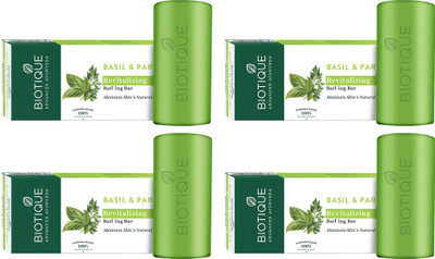 BIOTIQUE Basil & Parsley Revitalizing Bathing Bar(4 x 150 g)
