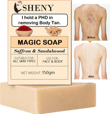 Sheny DeTan Tan Removal Natural Soap Reduce Sun Tanning, DeTan Face & Body(150 g)