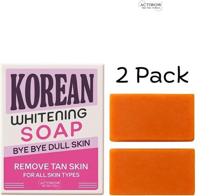 ACTIWOW Korean Soap with Herbal Whitening Glow Essence 2PCS(100 g)