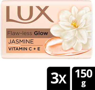 LUX Flaw-less Glow Bathing Soap infused with Vitamin C & E | For Superior Glow |(3 x 150 g)