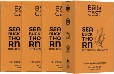 BellaCast Sea Buckthorn Bar, Control Oil and Deep Cleansing Soap (Pack of 4)(4 x 75 g)