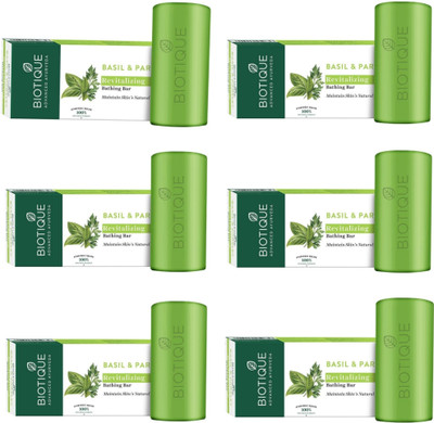 BIOTIQUE Basil & Parsley Revitalizing Soap 150 g each (Pack of 6)(6 x 150 g)