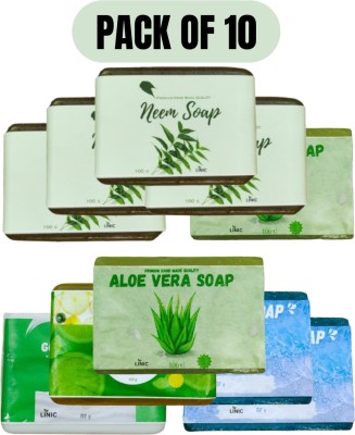 linic HAND MADE NEEM SOAP(4), ALOE VERA(2), LEMON(1), OCEAN BLUE(2), GOAT MILK(1)(10 x 100 g)