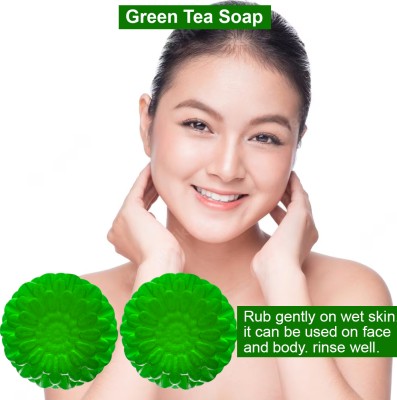 Groovy Green Tea soap for brightening, Deep cleaning skin care Beauty (100GM)(2 x 100 g)