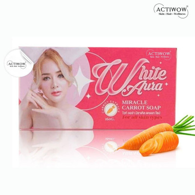 ACTIWOW White Aura Beauty Soap Uplifting for Gentle Cleansing Carrot Formula(100 g)